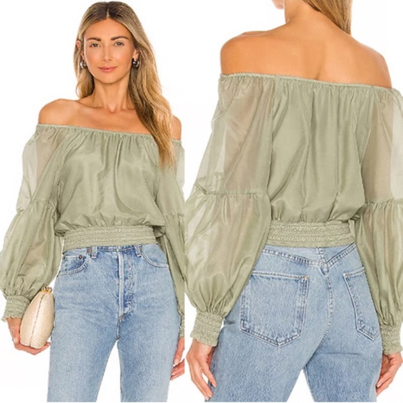 Alice + Olivia Sage Off-Shoulder Blouse - Picture 1 of 2